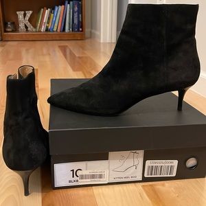 Black suede booties from Banana Republic